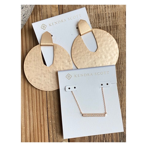 Kendra Scott • Rose Gold Necklace + Earrings Bundle - Picture 2 of 5